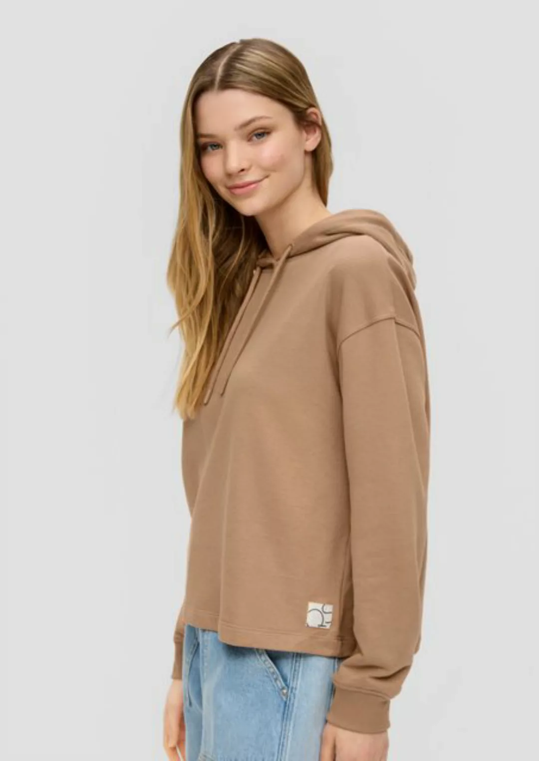 QS Sweatshirt Sweatshirt aus Baumwollmix Label-Patch günstig online kaufen