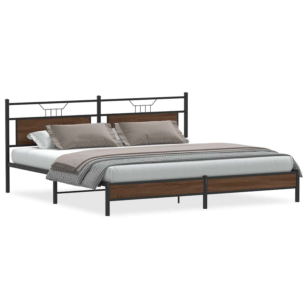 vidaXL Bett Metallbett ohne Matratze Braun günstig online kaufen