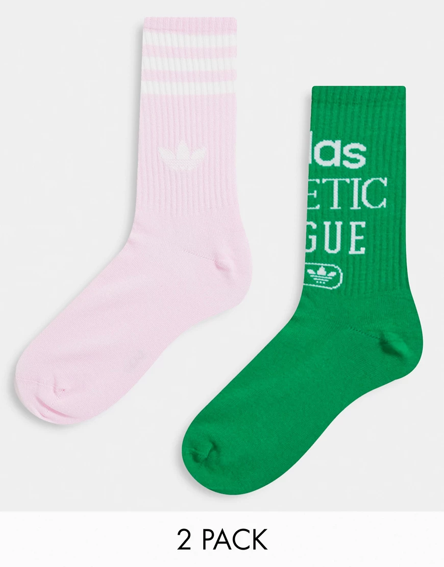 adidas Originals – Retro Luxury – Socken in Grün und Rosa im 2er-Pack-Bunt günstig online kaufen