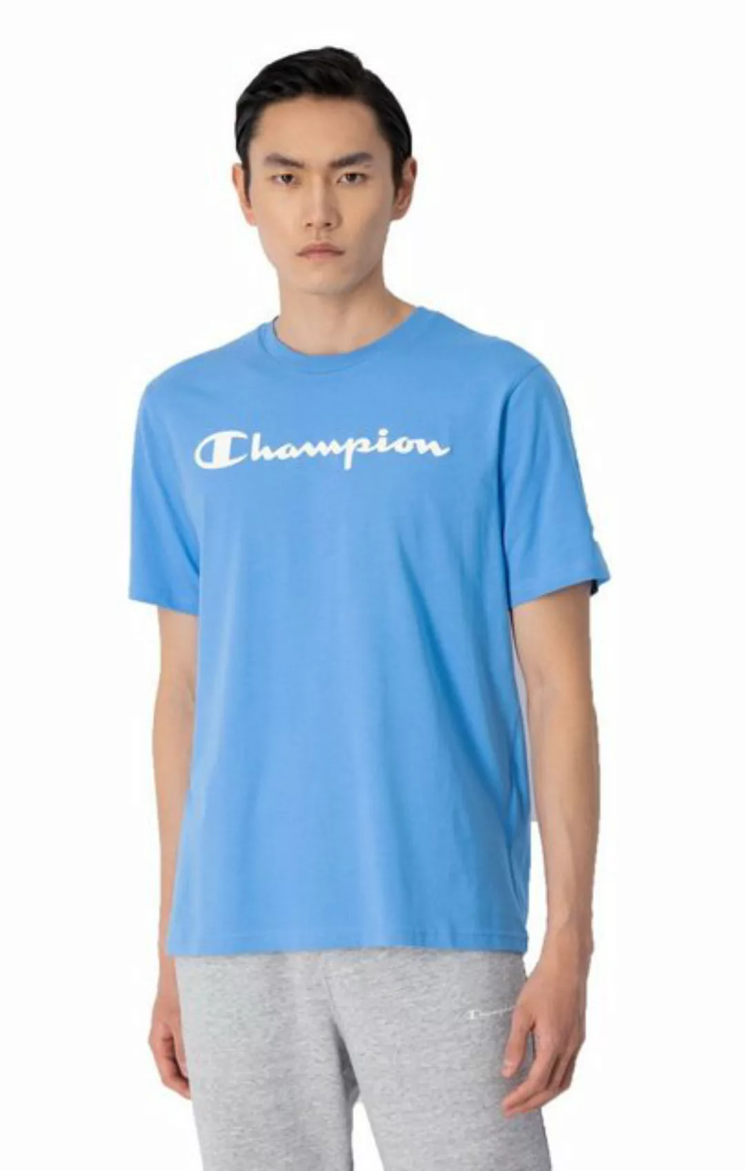 Champion T-Shirt Champion Herren Crewneck T-Shirt Rundhals mit Logo günstig online kaufen