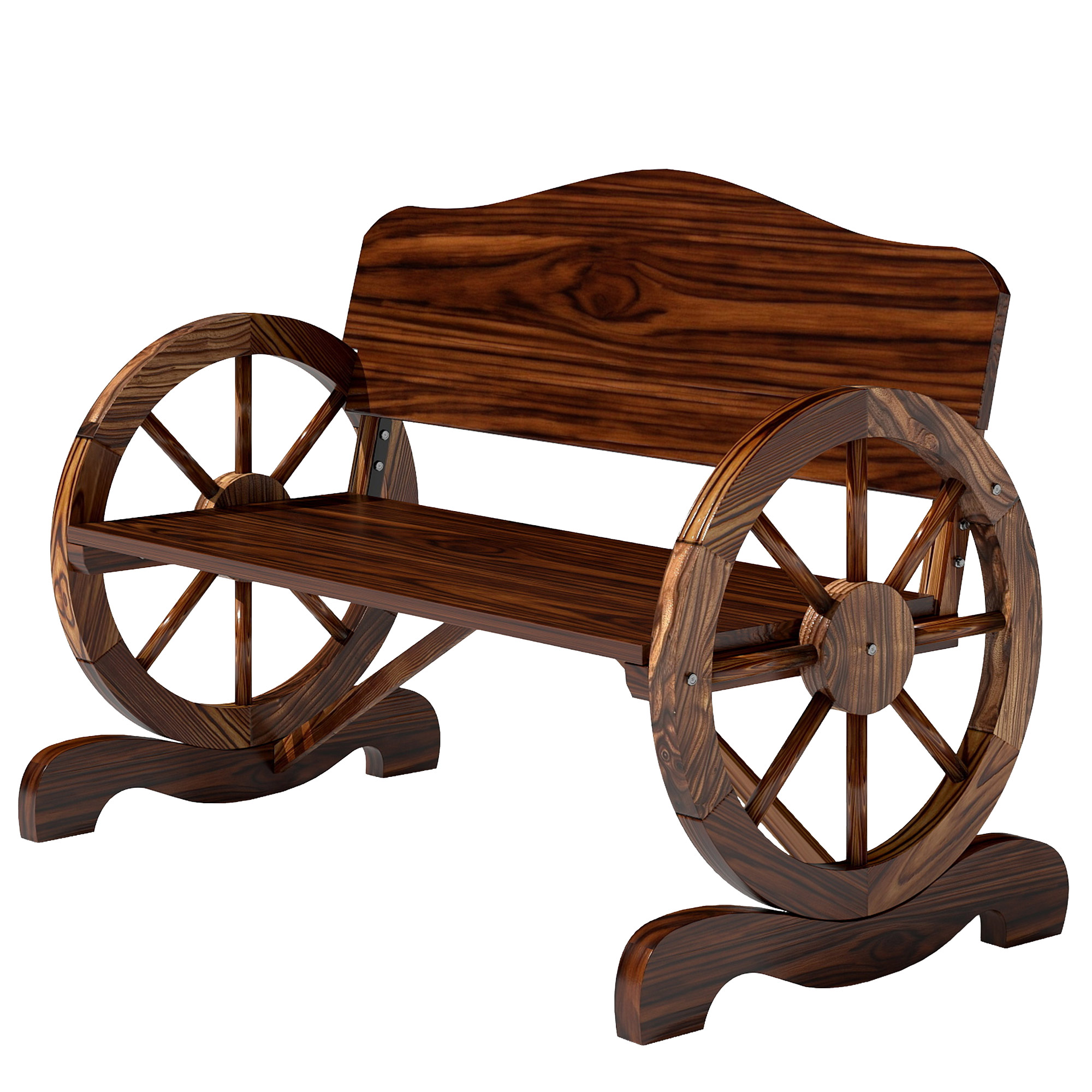 Outsunny Gartenbank Holz, 2-Sitzer Sitzbank mit Rücken- und Armlehnen, Holz günstig online kaufen