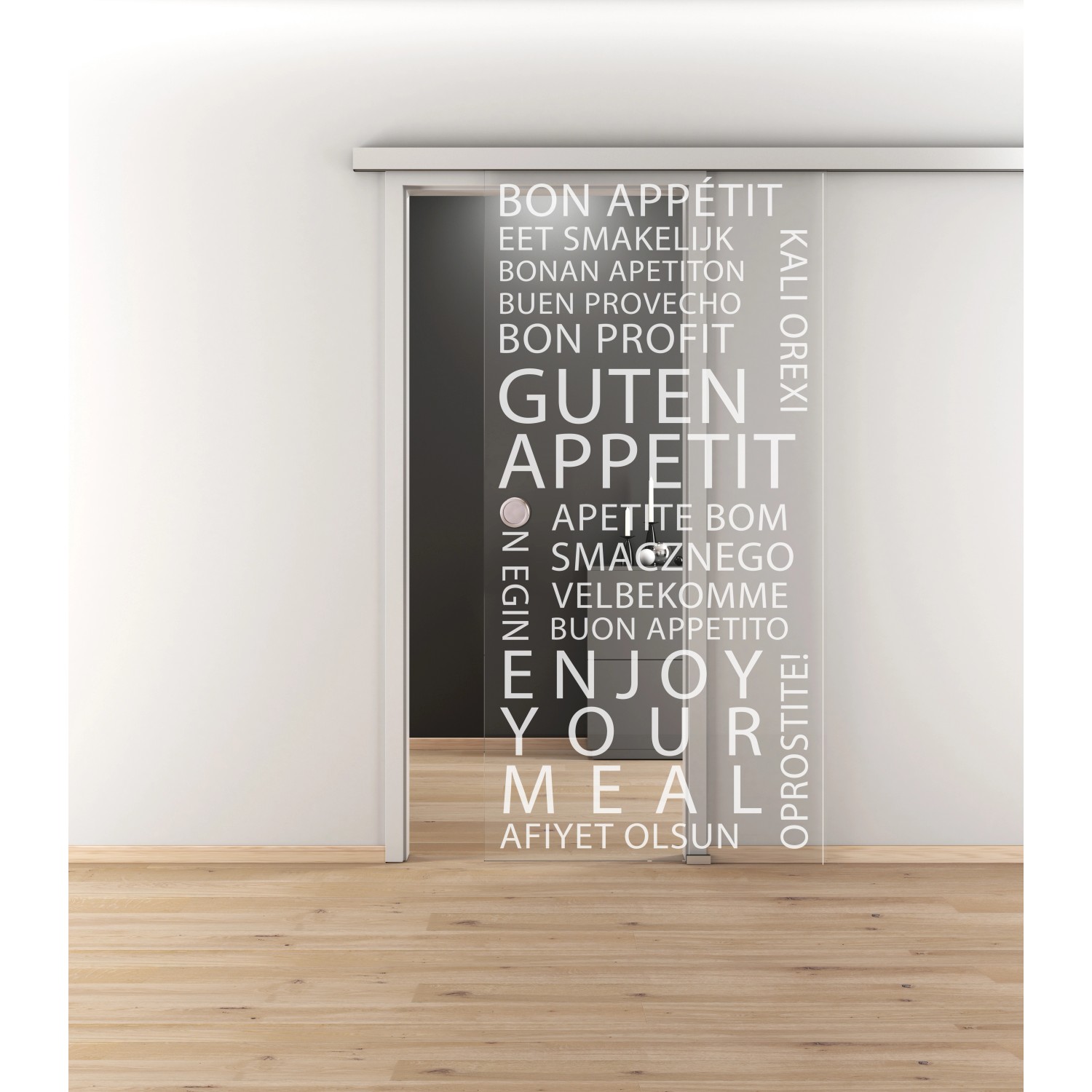 Novadoors Glasschiebetür Nova 625-1 Guten Appetit 93,5 cm x 205,8 cm ESG günstig online kaufen