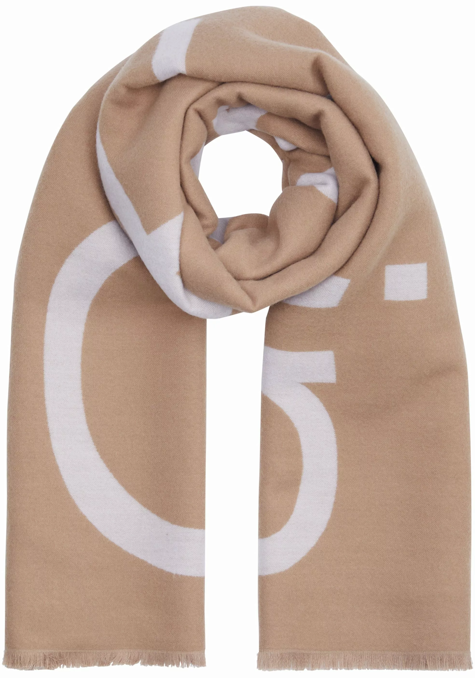 Calvin Klein Modeschal "FRINGES 2-TONES WOOL BLEND SCARF", mit Logoprägung günstig online kaufen