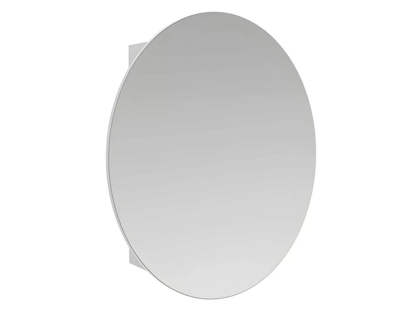 Badezimmer Hängeschrank oval mit Spiegel - Weiß - RURI günstig online kaufen