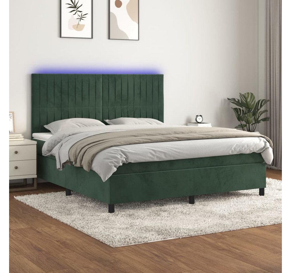 vidaXL Boxspringbett Boxspringbett mit Matratze & LED Samt (180 x 200 cm, G günstig online kaufen