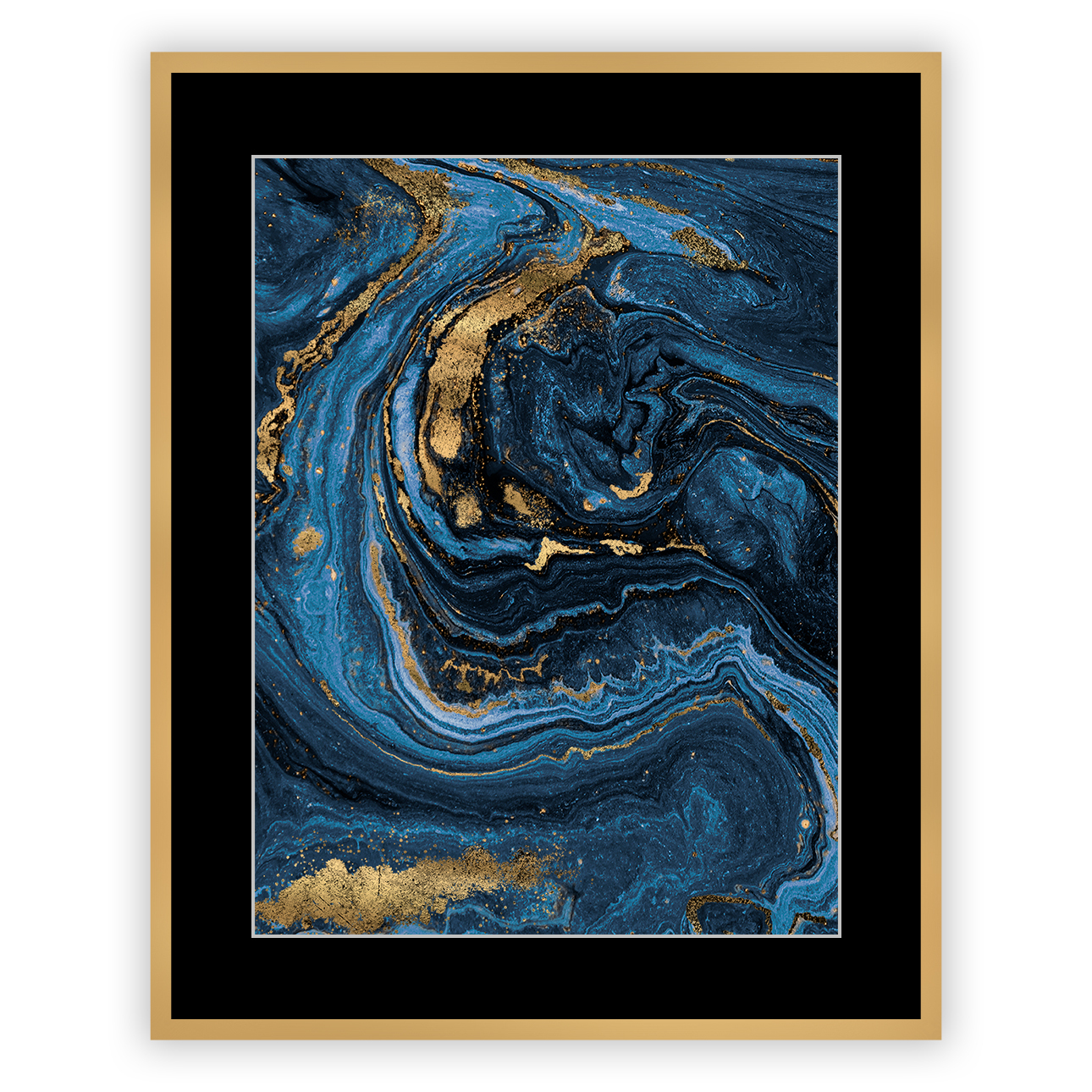 Bild Abstract Blue&Gold I, 30x50cm günstig online kaufen