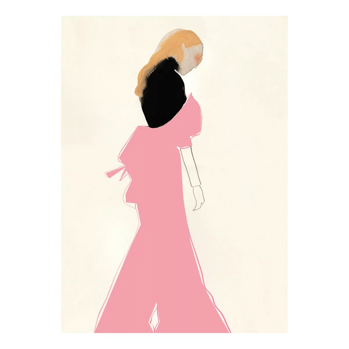 Paper Collective - Pink Dress Kunstdruck 50x70cm - pink, beige, schwarz/BxH günstig online kaufen