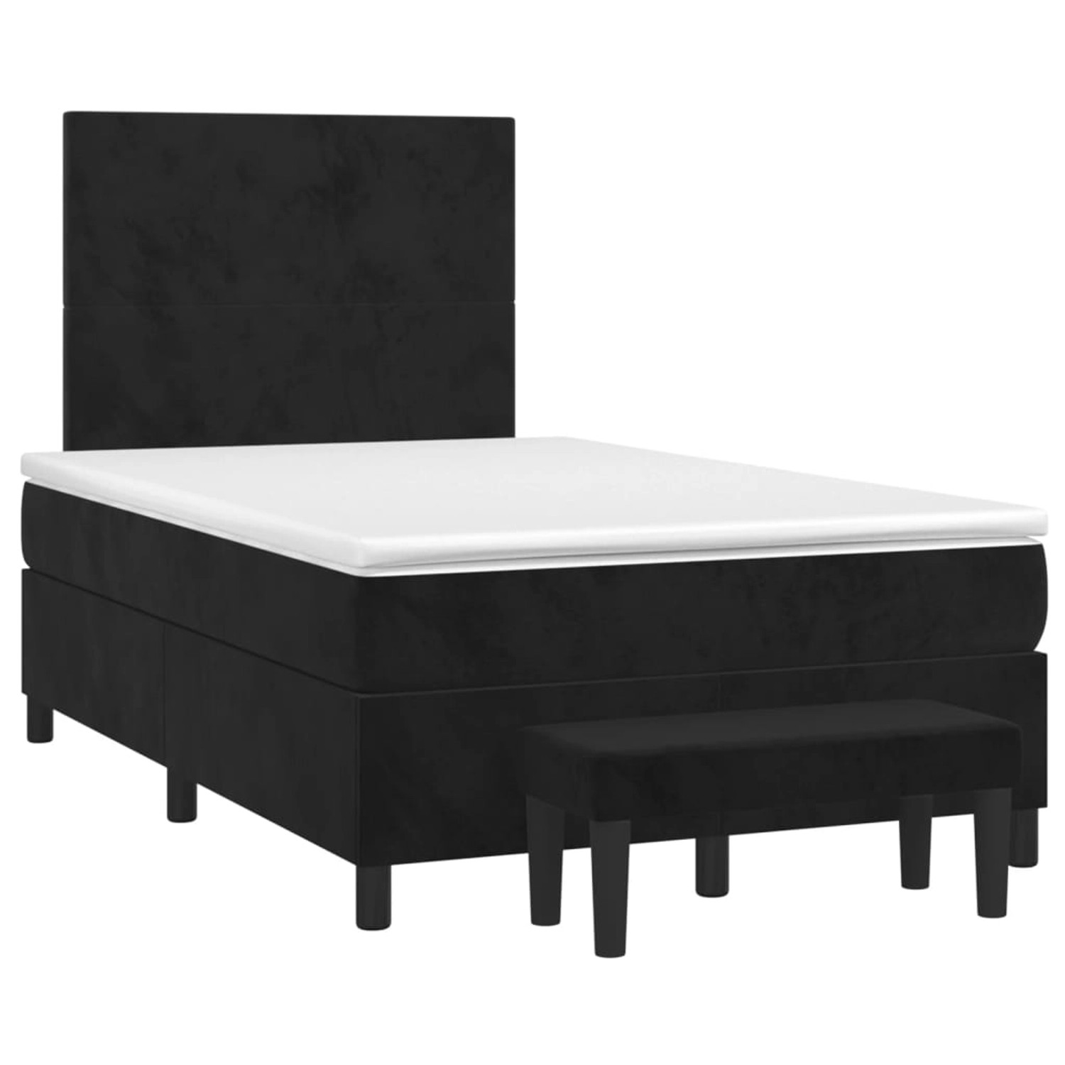 vidaXL Boxspringbett mit Matratze Schwarz 120x190 cm Samt2108502 günstig online kaufen