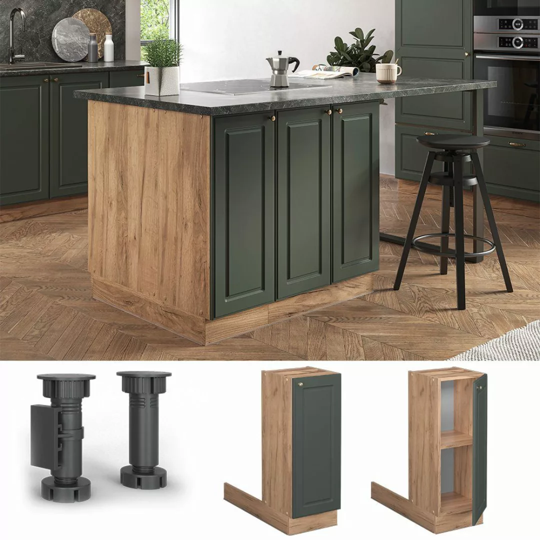 Vicco Unterschrank Fame-Line, Grün-Gold Landhaus/Eiche, 30 günstig online kaufen