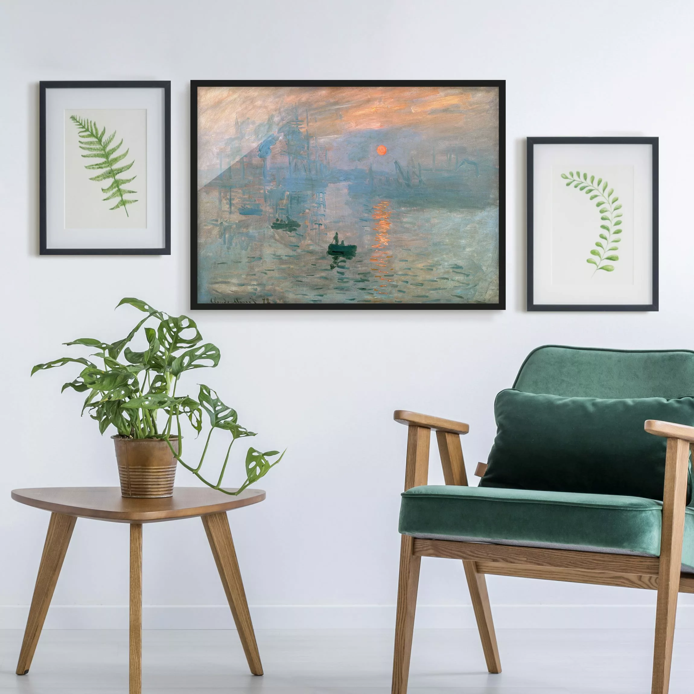 Bild mit Rahmen Kunstdruck - Querformat Claude Monet - Impression günstig online kaufen