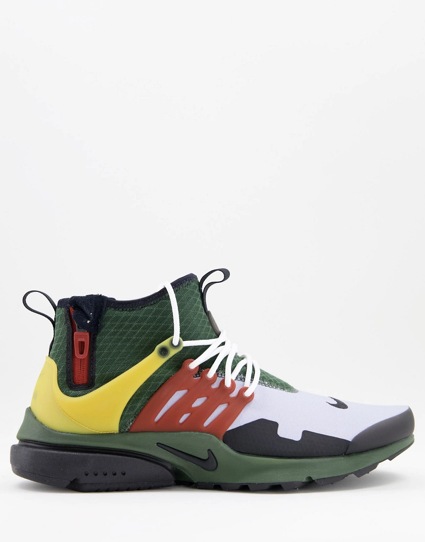 Nike – Air Presto – Mittelhohe Utility-Sneaker in Khaki und Gelb-Grün günstig online kaufen