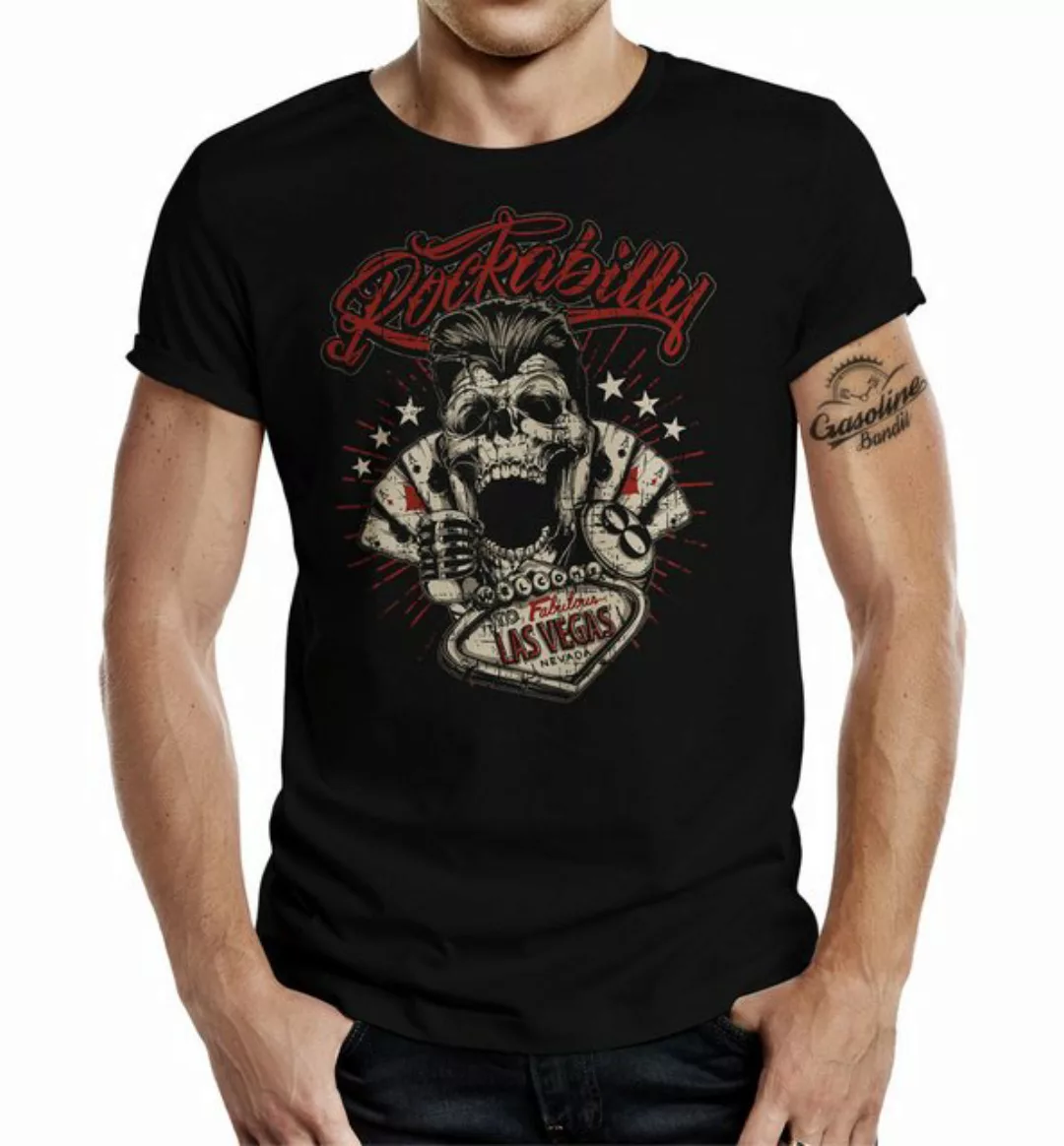 GASOLINE BANDIT® T-Shirt im Original Biker Rockabilly Design: Las Vegas günstig online kaufen