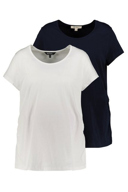 Ulla Popken Rundhalsshirt Bellieva T-Shirt 2er-Pack Umstandsmode Rundhals ( günstig online kaufen