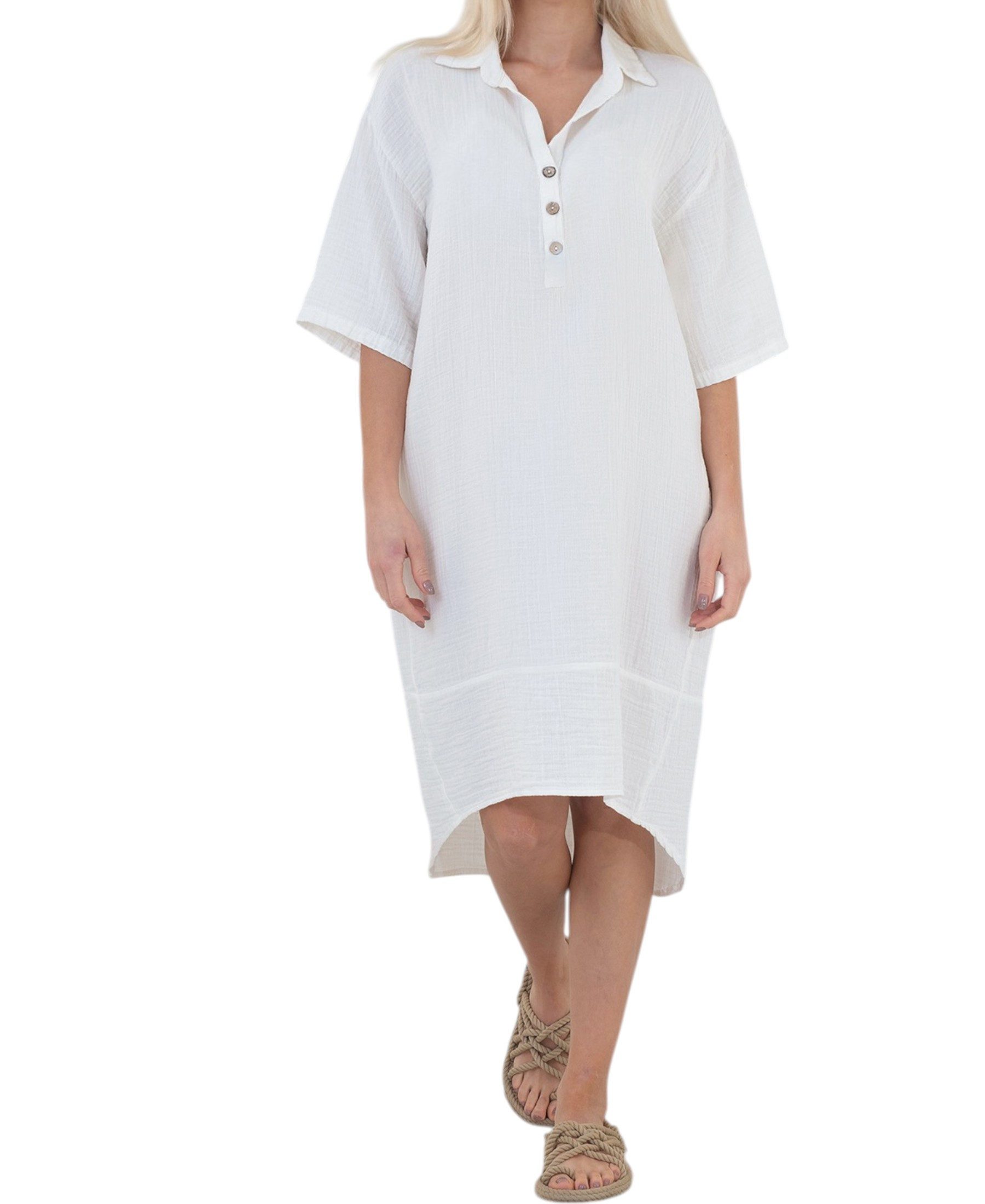 WENOR Blusenkleid Musselin, Rückenausschnitt, 100 % Baumwolle, günstig online kaufen