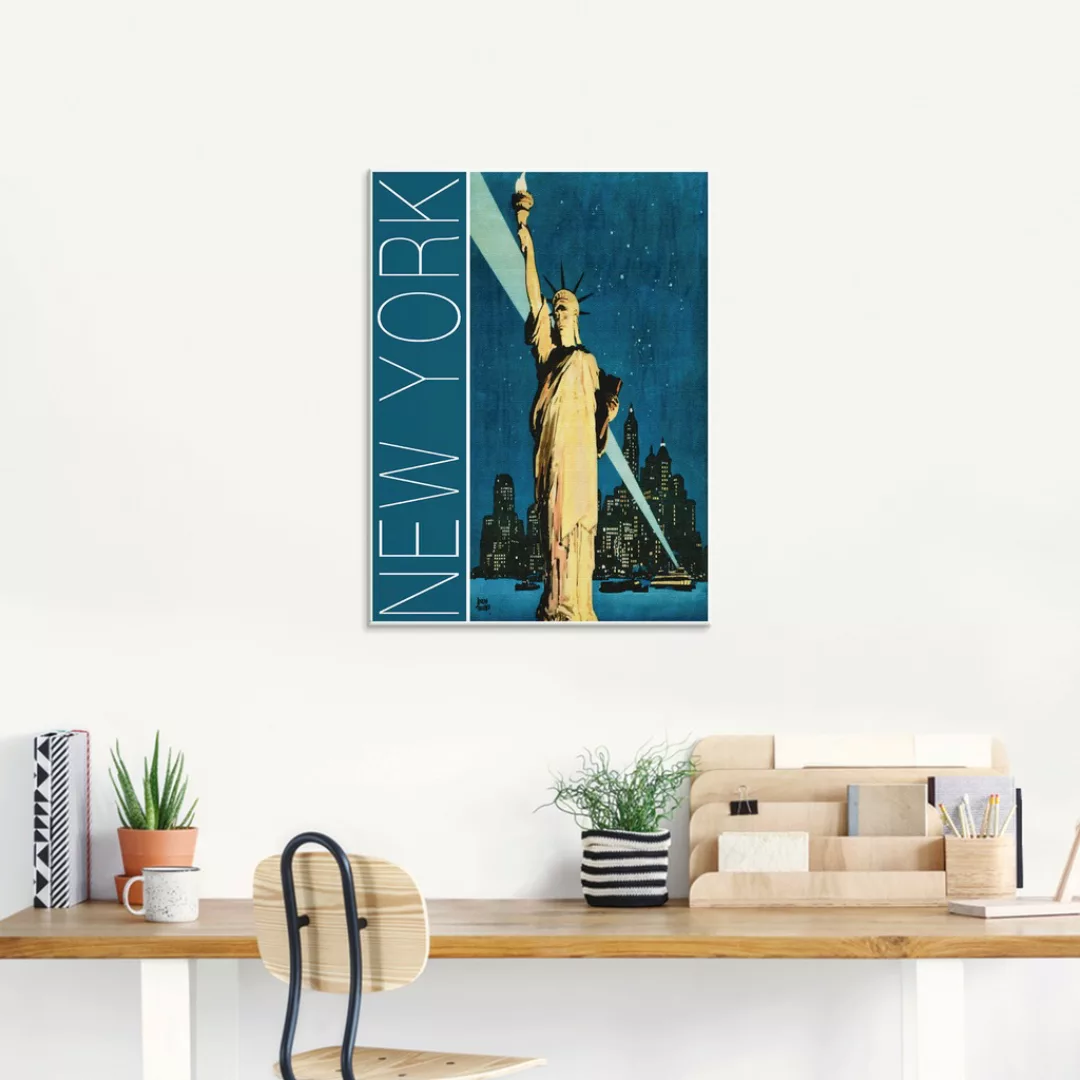 Artland Glasbild "New York Vintage Reiseplakat", Amerika, (1 St.), in versc günstig online kaufen