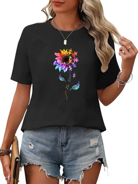 PYL T-Shirt Damen Sommer Oversize-Shirt mit Grafik Druck günstig online kaufen