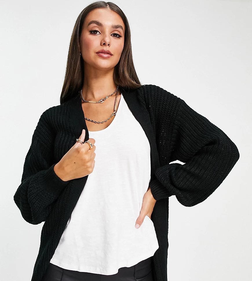 New Look Tall – Strickjacke in Schwarz mit weiten Ärmeln günstig online kaufen