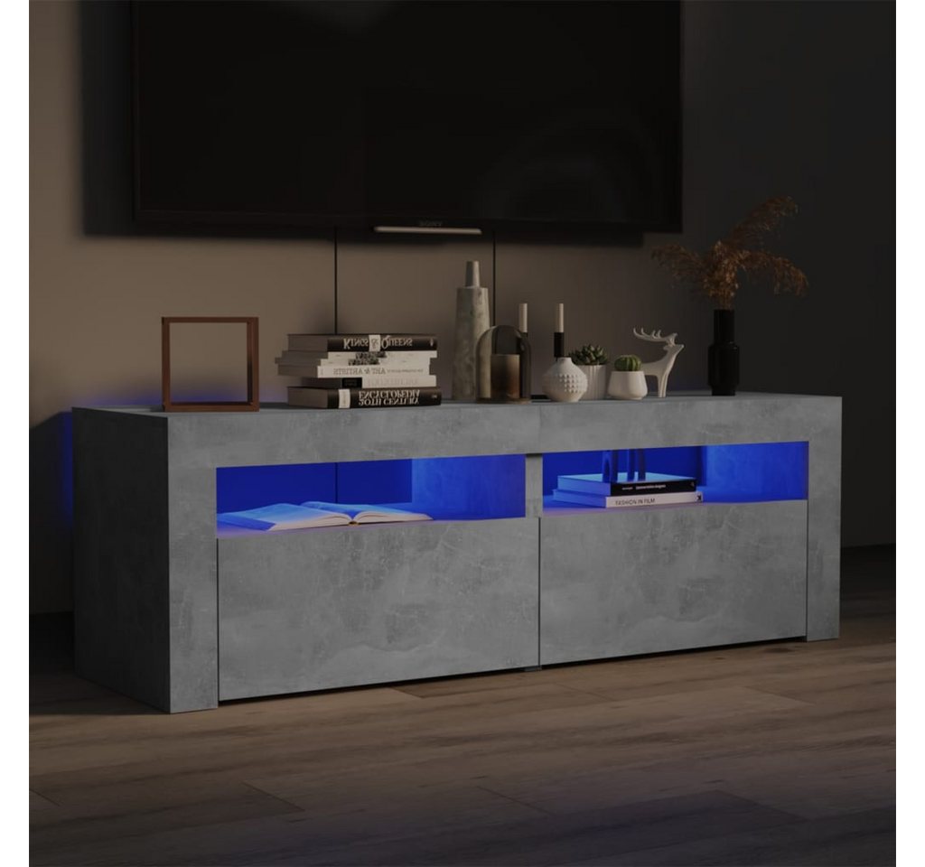 vidaXL TV-Schrank TV-Schrank mit LED Leuchten Betongrau 120x35x40 cm Lowboa günstig online kaufen