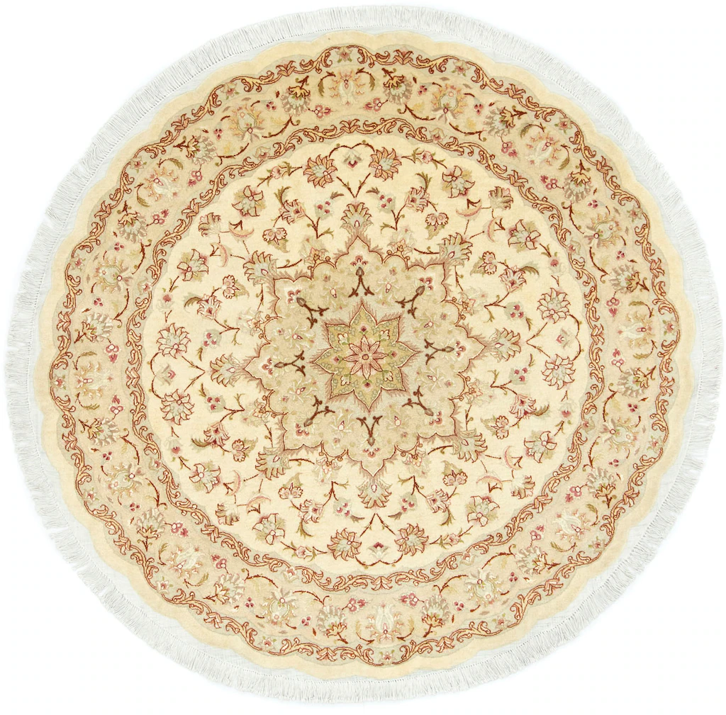 morgenland Teppich »Täbriz 60 Raj Teppich handgeknüpft beige«, rund, handge günstig online kaufen