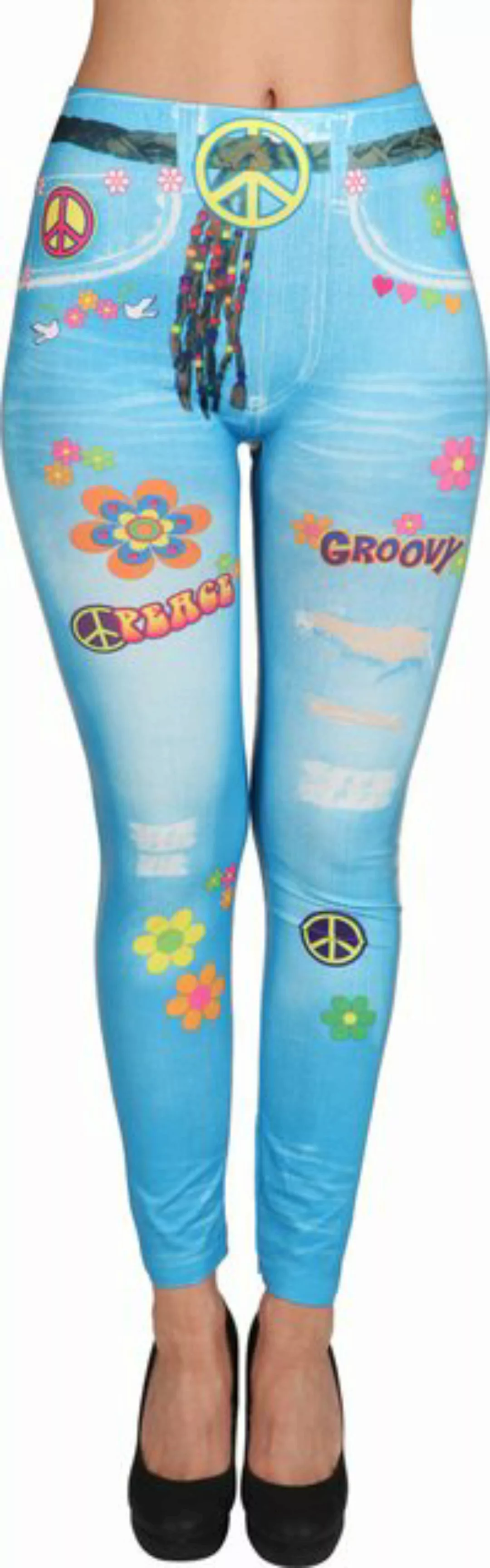 Orlob Leggings Hippie Leggings Flower Power 70er Sexy Eng Peace Karneval Ha günstig online kaufen