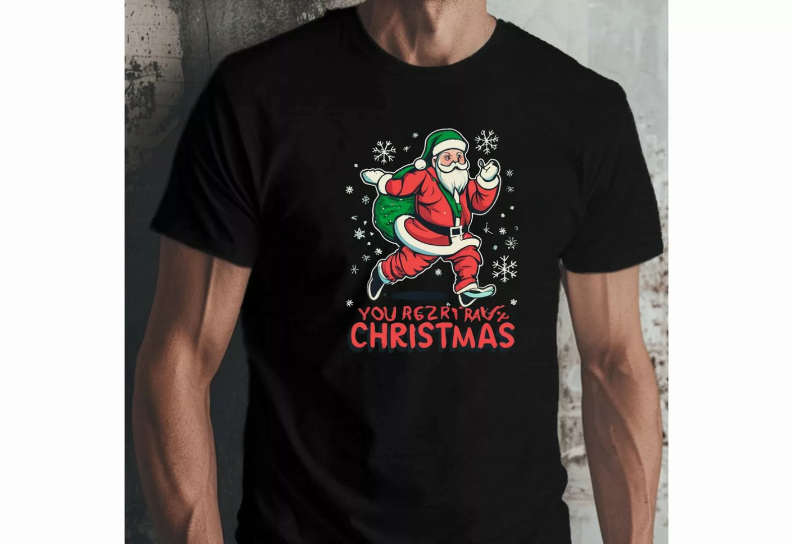 PYL T-Shirt Herren Christmas Summer Kurzarm T-Shirts mit Weihnachtsmann Dru günstig online kaufen