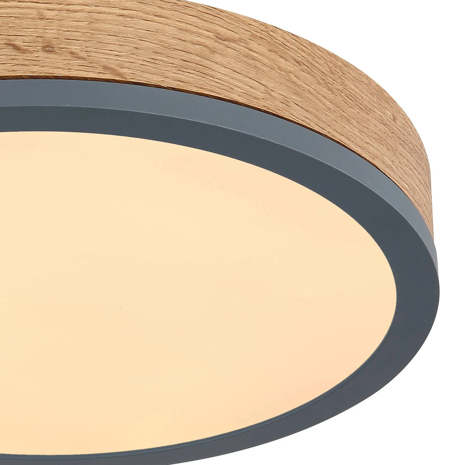 LED-Deckenlampe Doro Ø 30 cm holz dunkel, grafit günstig online kaufen