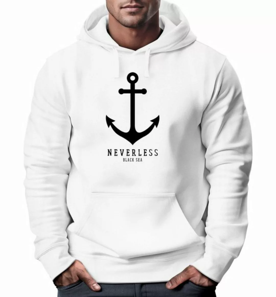 Neverless Hoodie Hoodie Herren Anker Nautical Sailor Segeln Kapuzen-Pullove günstig online kaufen