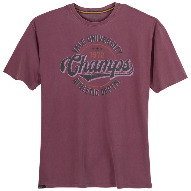 redfield Rundhalsshirt Große Größen Herren T-Shirt Vintage weinrot CHAMPS R günstig online kaufen