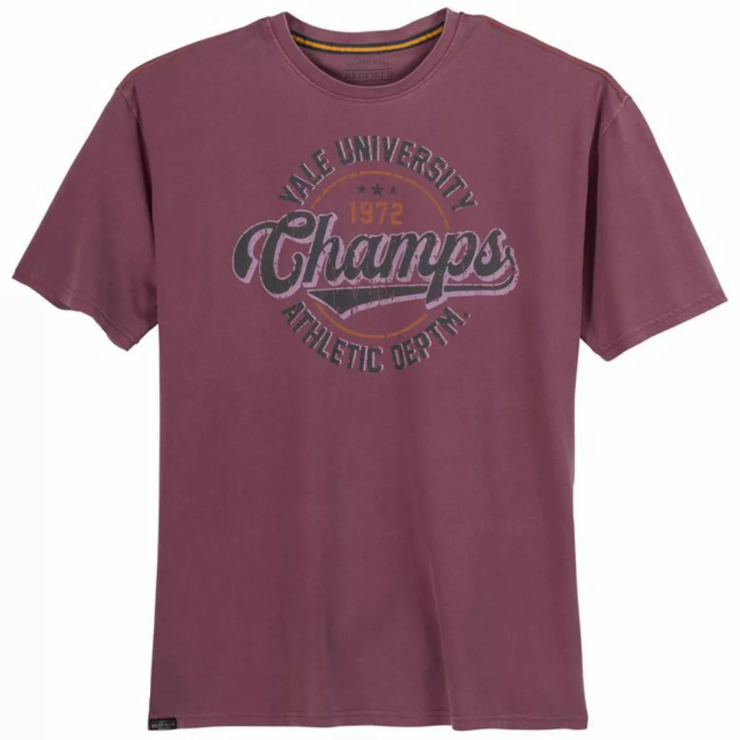 redfield Rundhalsshirt Große Größen Herren T-Shirt Vintage weinrot CHAMPS R günstig online kaufen