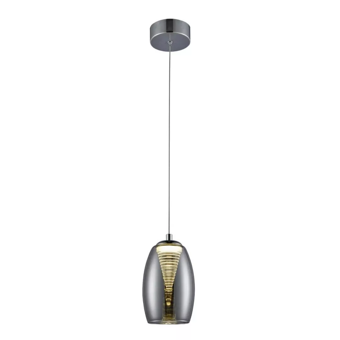 LED Pendelleuchte Metropolis in Schwarz-transparent und Chrom 5W 540lm günstig online kaufen