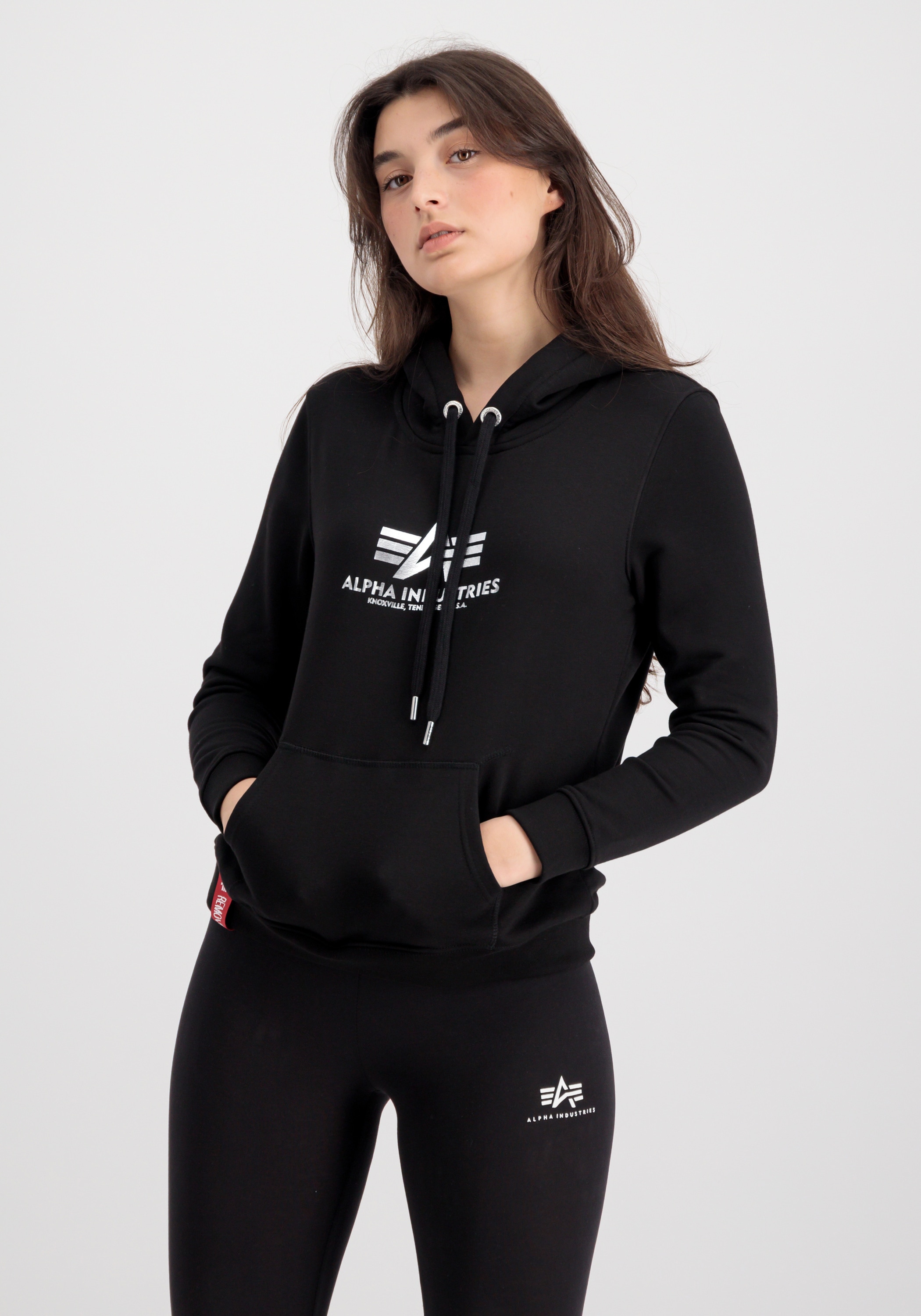 Alpha Industries Hoodie "New Basic Hoodie Wmn Foil Print Kapuzensweatshirt" günstig online kaufen