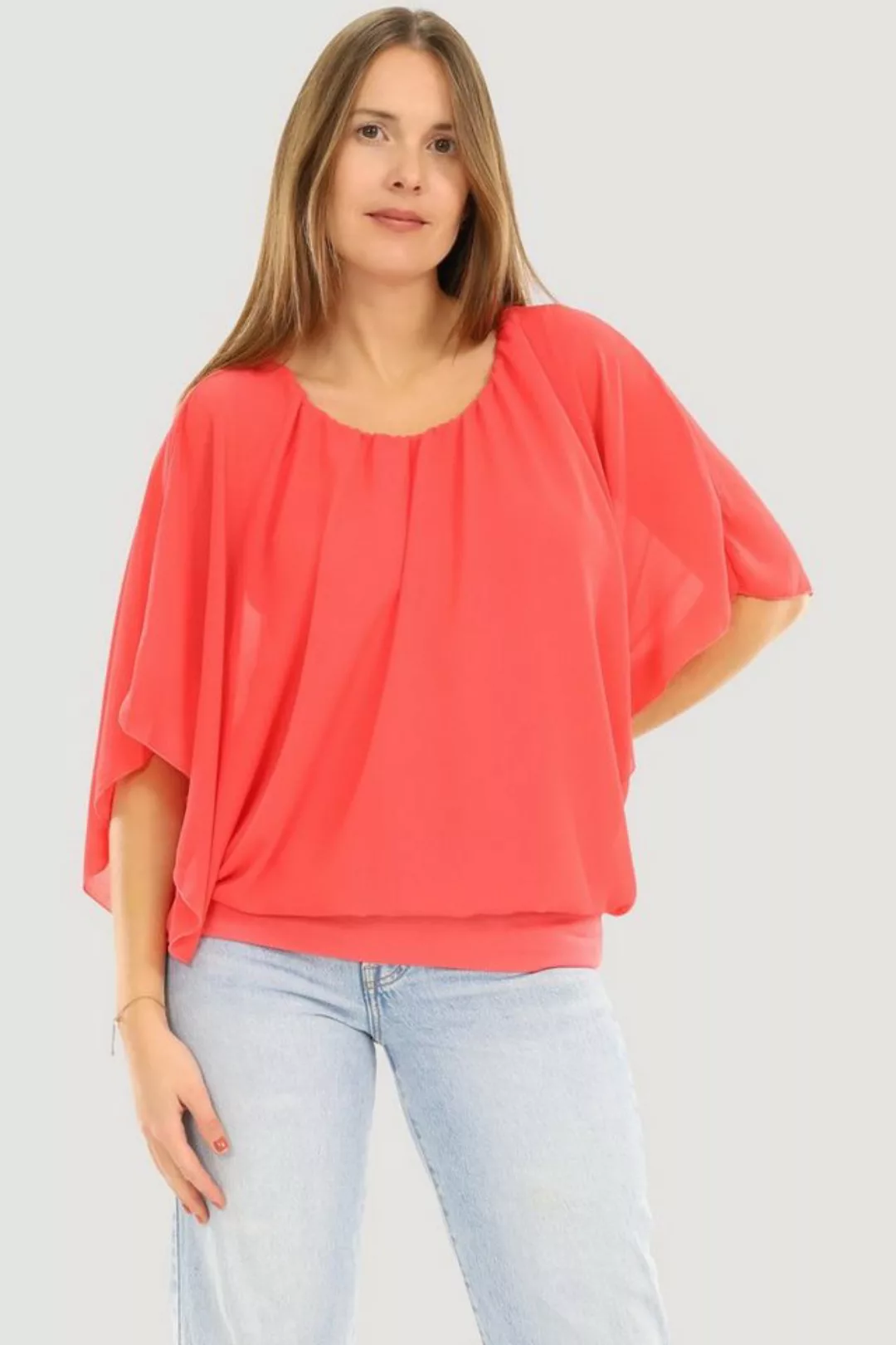 malito more than fashion Chiffonbluse 6296 mit breitem Bund Einheitsgröße günstig online kaufen