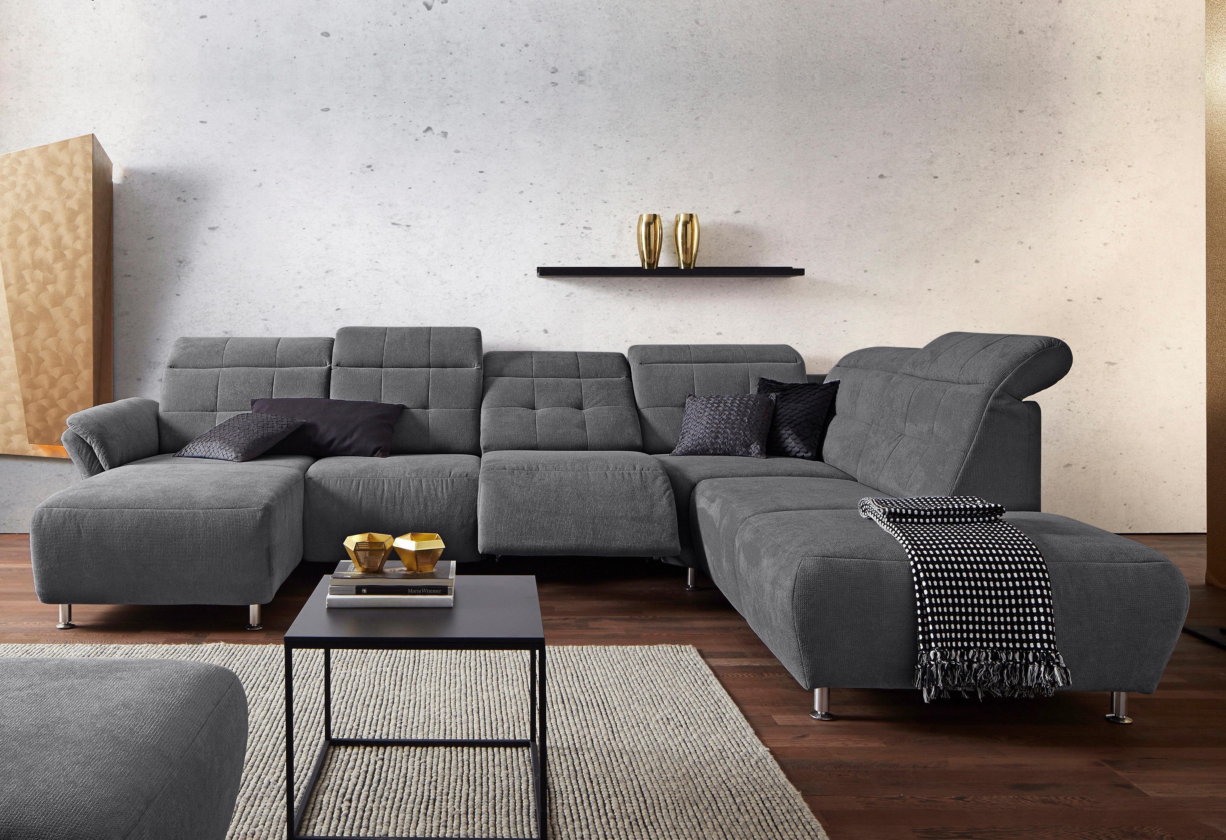 Places of Style Wohnlandschaft "Manhattan U-Form", 2 Sitze mit elektrischer günstig online kaufen