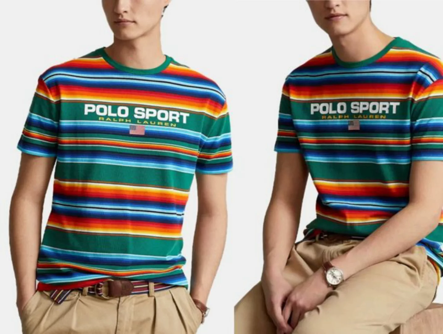 Ralph Lauren T-Shirt POLO RALPH LAUREN DESERT AWNING STRIPE FOREST TEE T-Sh günstig online kaufen
