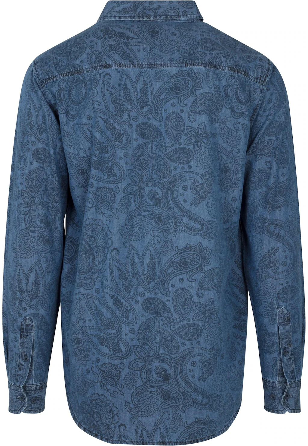 URBAN CLASSICS Langarmhemd "Urban Classics Herren Printed Paisley Denim Shi günstig online kaufen