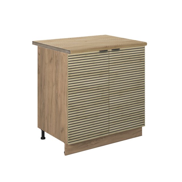 Vicco Spülenunterschrank Fame-Line, Eiche Paneel/Goldkraft Eiche, 80 cm mit günstig online kaufen