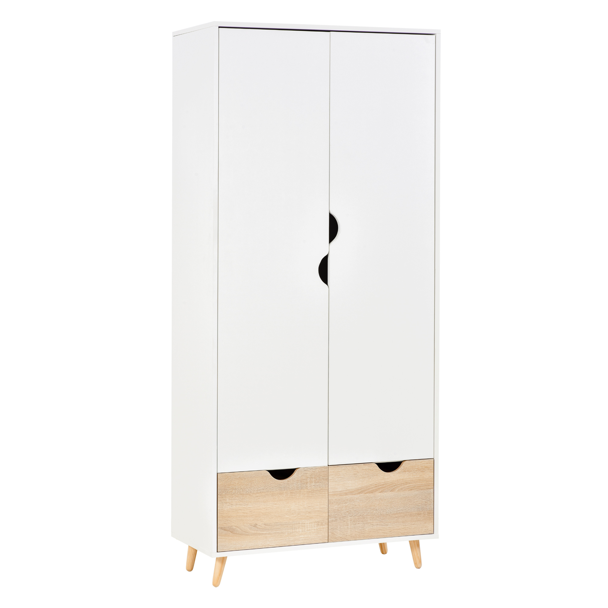 HOMCOM Kleiderschrank Garderobe mit Stange & Schublade 80x40x180 cm in Weiß günstig online kaufen