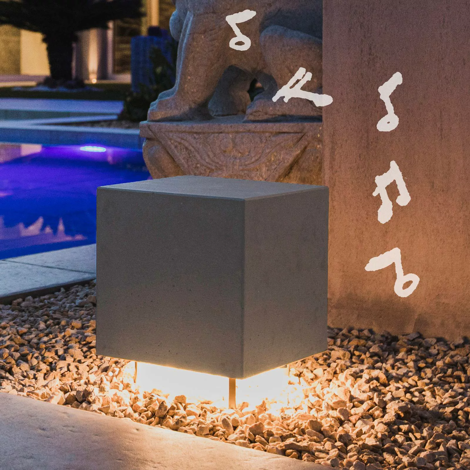 OLEV Cemento LED-Sockelleuchte mit Lautsprecher günstig online kaufen