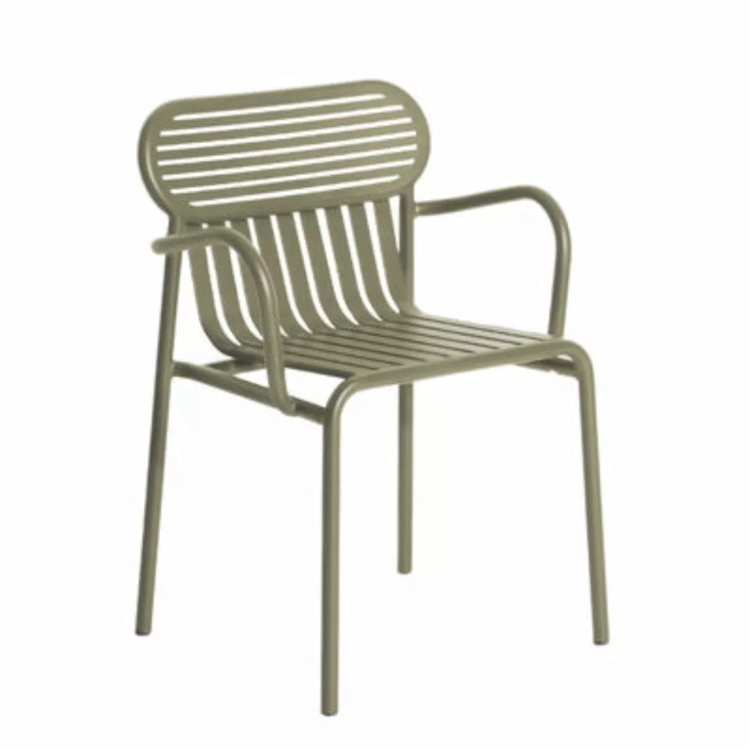 Stapelbarer Sessel Week-End metall grün / Stapelbar - Aluminium - Petite Fr günstig online kaufen
