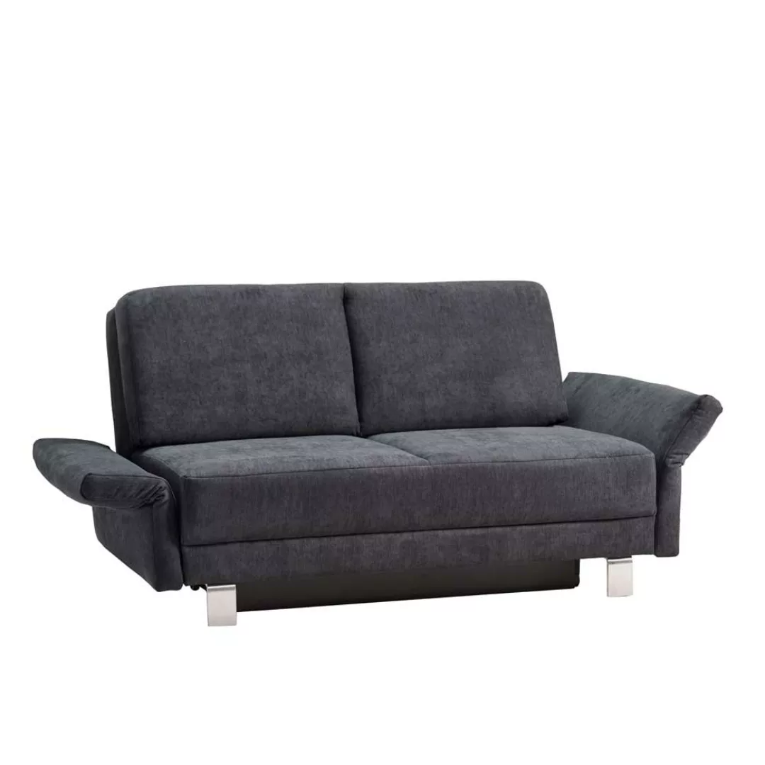 Ausziehsofa in Blaugrau Microvelour Made in Germany günstig online kaufen