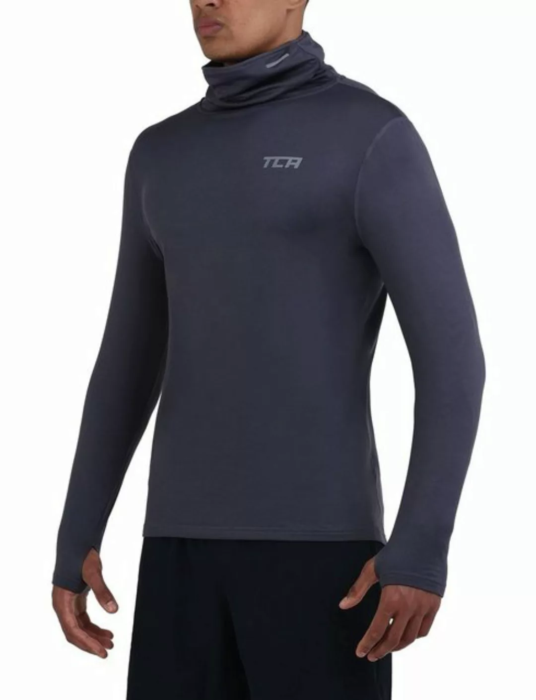 TCA Langarmshirt TCA Herren Thermo Laufshirt - Dunkelgrau (1-tlg) günstig online kaufen