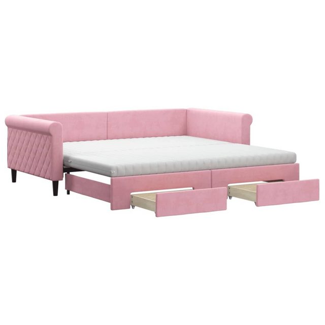 vidaXL Gästebett Gästebett Tagesbett Ausziehbar mit Schubladen Rosa 100x200 günstig online kaufen