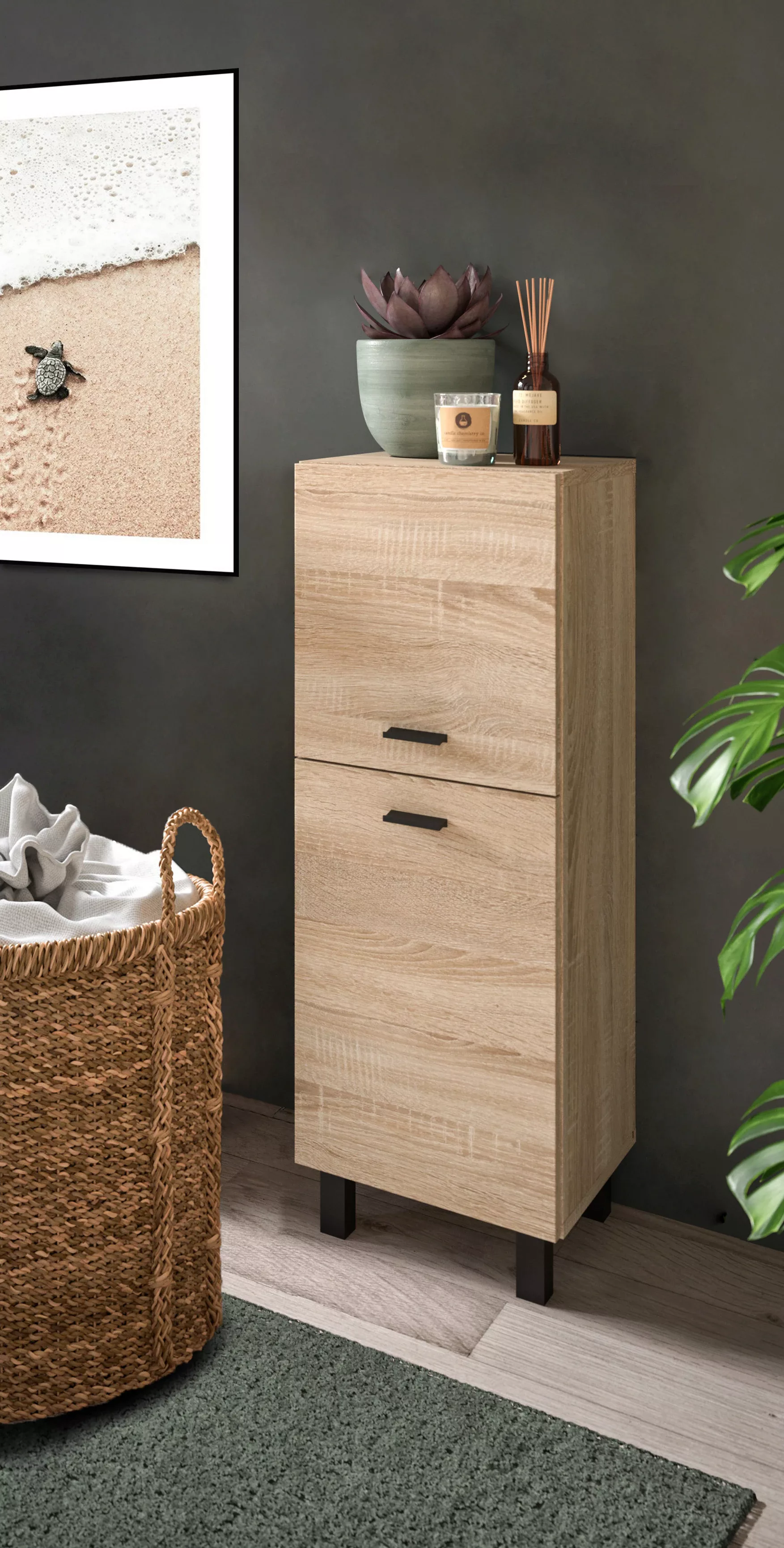 welltime Midischrank "Tampa, Höhe 80cm, hängend oder stehend montierbar", B günstig online kaufen