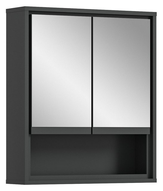 freiraum Badezimmerspiegelschrank in Anthrazit / Nox Oak - 60x69x16cm (BxHx günstig online kaufen