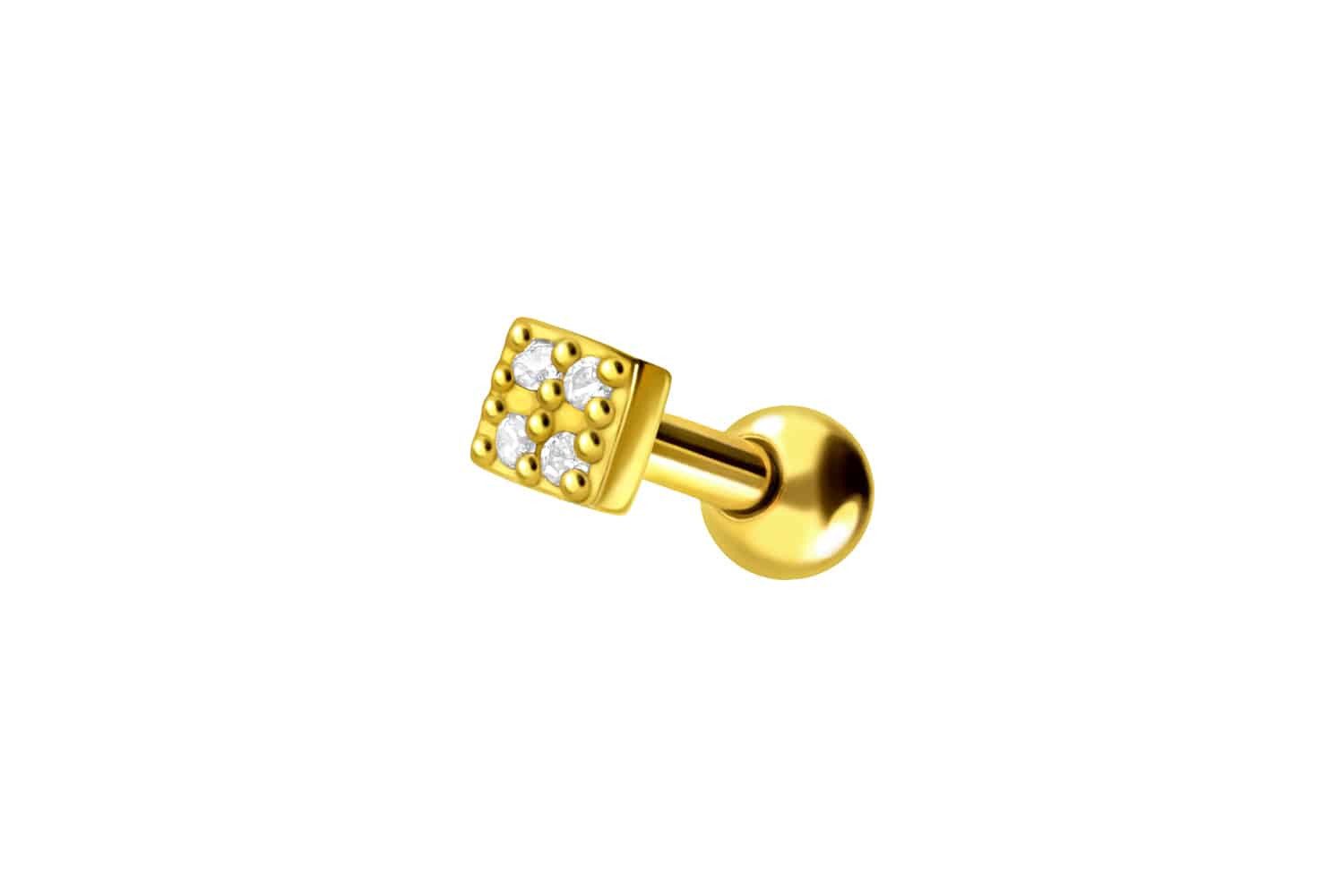 PIERCINGLINE Piercing-Set Chirurgenstahl Ohrpiercing QUADRAT + günstig online kaufen