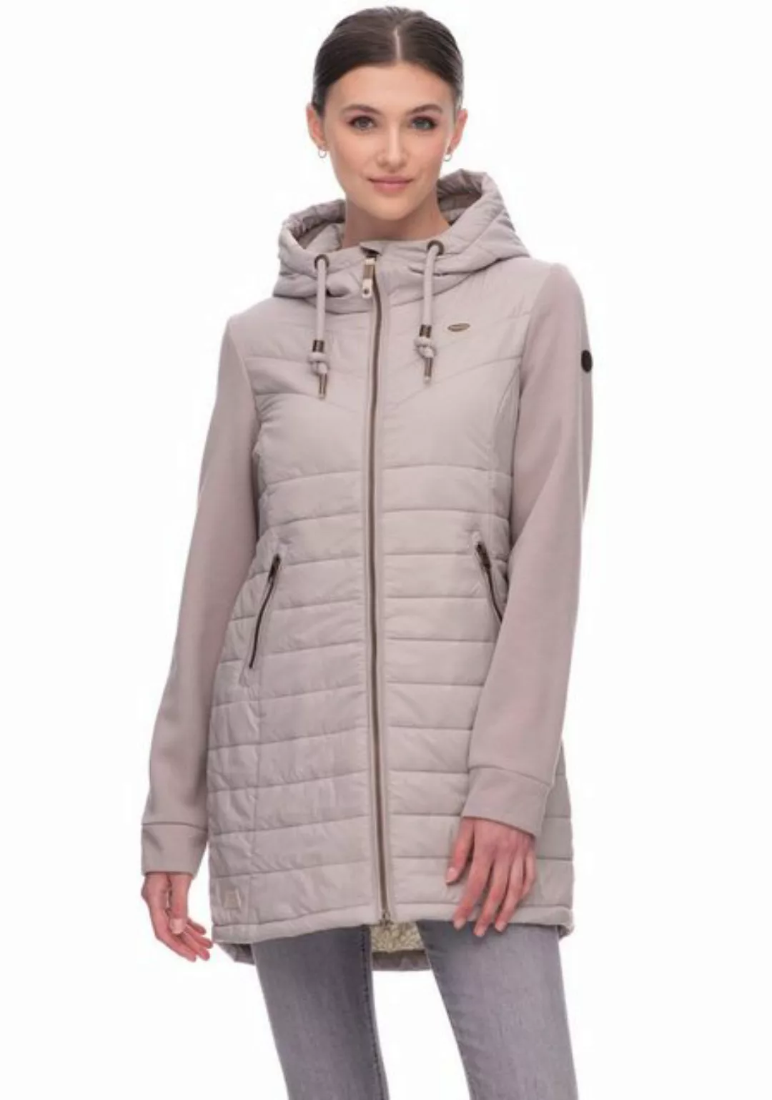 Ragwear Steppjacke LUCINDA LONG modischer Materialmix aus Sweatware und wär günstig online kaufen