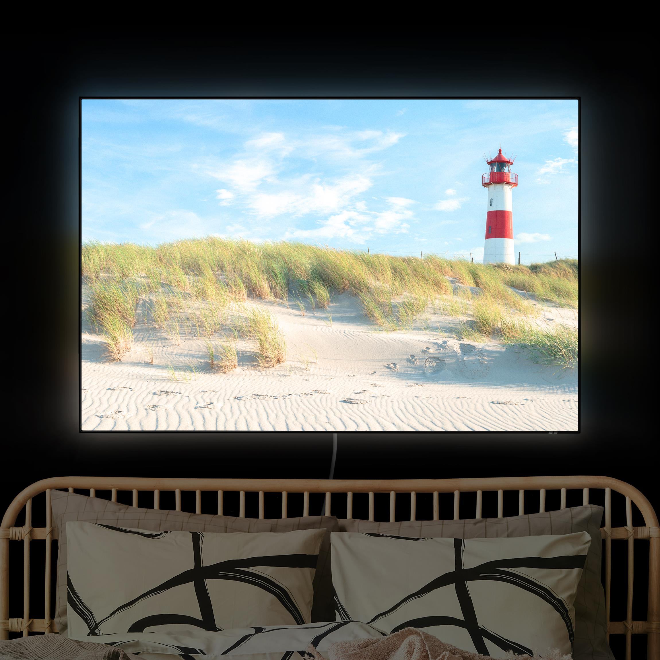 LED-Wechselbild Leuchtturm an der Nordsee günstig online kaufen