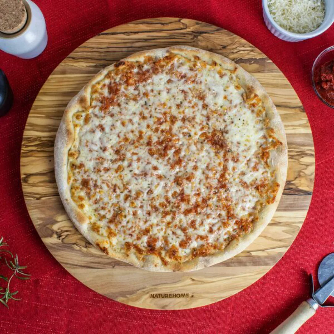 Set Pizzateller Schneidebretter Olivenholz Rund 30 Cm günstig online kaufen