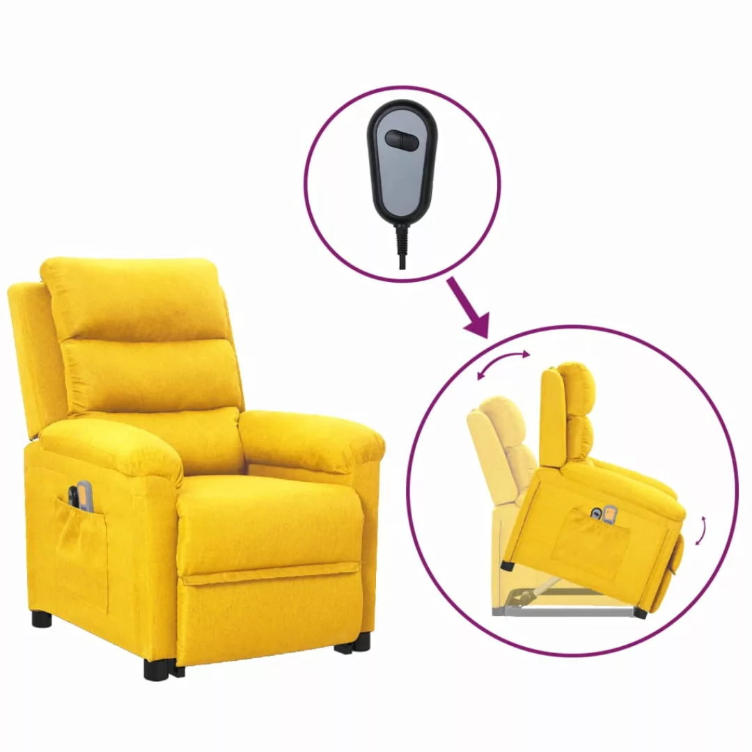 Vidaxl Relaxsessel Mit Aufstehhilfe Gelb Stoff günstig online kaufen