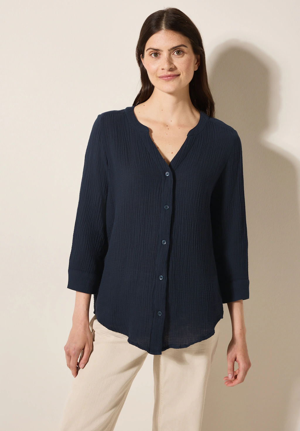 Cecil Shirtbluse, 3/4-Arm Musselin-Optik günstig online kaufen